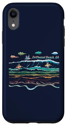 Coque pour iPhone XR Plage de bois flotté Georgia Coloré Tie-Dye Pelican Beach