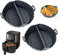 Stampi in silicone per friggitrice ad aria calda, 2 pezzi, rotondi, in silicone, riutilizzabili, per friggitrici, per forno a microonde, colore: nero