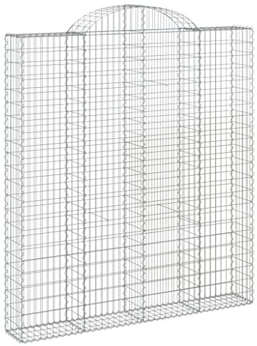 Eleganz Recinzione per gabbioni con arco alto, 200 x 30 x 220/240 cm, in ferro zincato, durevole e resistente alle intemperie, ideale per la cura del giardino e la limitazione dei terreni