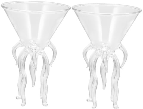 Cabilock 2Pezzi Bicchieri Da Cocktail Creativi Forma Polpo Per Feste e Ricevimenti Per Vino e Whisky Design