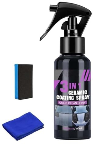 High Protection Fast Nano Ceramic Coating Spray, Prepinfoam 3 in 1 Keramik-Beschichtungsspray, Auto-Nano-Beschichtungsspray, Auto Kratzer Entferner, Effektive Politur für Lackkratzer (100ml)