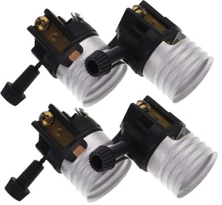 LALAFINA Douille De Rechange E26 Pour Lampe Interrupteur Rotatif 3 Positions, Aluminium, Lot De 4 Pièces, Compatible La Cuisine Et Chambre