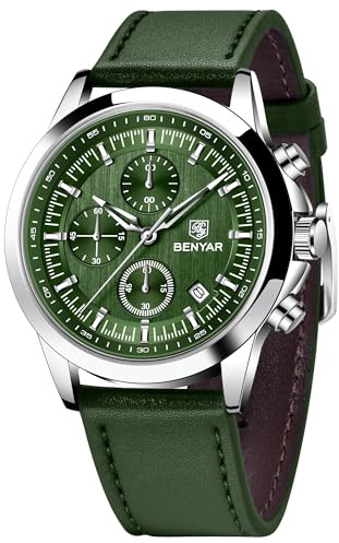 BENYAR Herrenuhr Chronograph Analog Quarz Herren Wasserdicht Leuchtende Datum Armbanduhr Mode Business Kleid Herrenuhr