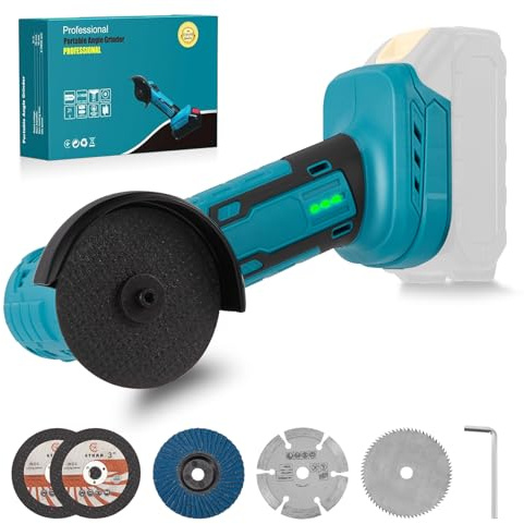 Cordless Angle Grinder,Mini Cordless Angle Grinder with 75mm Side Disc, Brushless Grinding Machine for Cutting Polishing and Sharpening(Battery Not Included)