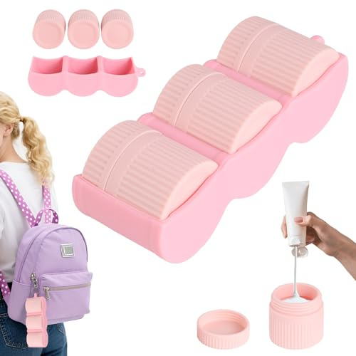 Flacon Voyage Contenant Cosmetique Silicone: Rechargeables RéCipients De Voyage Avec Porte-CléS Pour CrèMe Visage/Corps - Contenant Voyage 60ml Accessoire Voyage