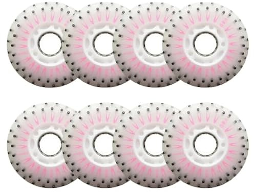 LED-beleuchtete Inline-Skate-Rollen, Härtegrad 90A, 62-68 mm, 8er-Pack mit Flint-Sparks-Effekt, mehrfarbig, 52 Feuersteine (Lila, 68 mm)