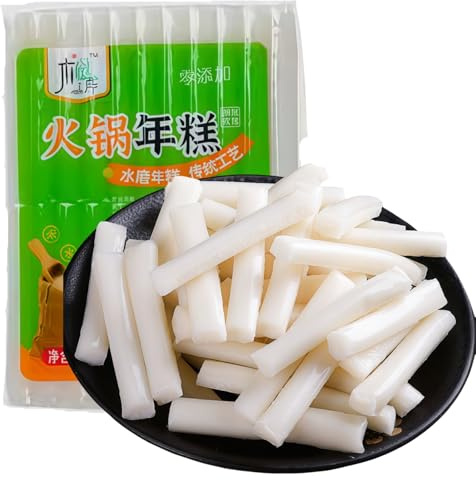 Gâteau de riz naturel Tteokbokki Topokki 400 g Gâteau de riz chinois coréen fabriqué avec du riz de qualité supérieure, sans additifs, parfait pour les gâteaux de riz sautés épicés ou les gâteaux de