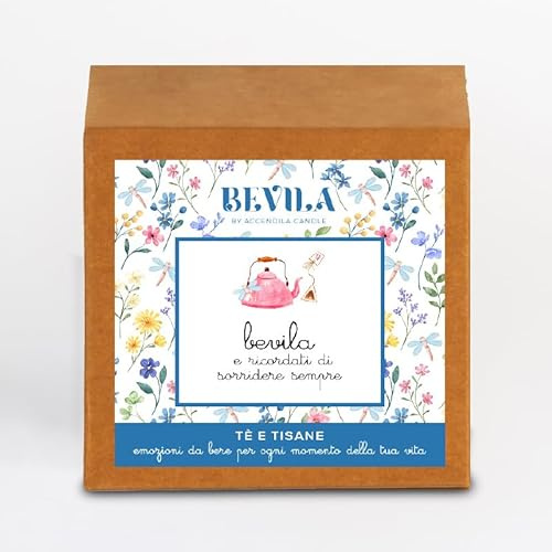 BEVILA Sorridi - Tè Verde Lampone e Violetta, Tè Verde, 10 Bustine, Filtri Piramidali Biodegradabili, 20 grammi