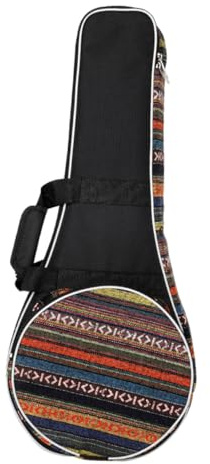 Mandolinentasche im Nationalstil, Gepolstert, Handlich, als Rucksack | Oxford Gewebe, für Reisen, Glatte Oberfläche, 1 Stück, Robust Verarbeitet