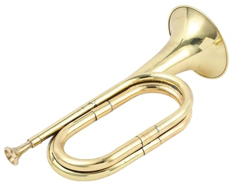 -Kavallerie-Trompete – Taschen-Trompete, Goldinstrument Spielzeug, Musikinstrument für Fanfare, Orchesterzubehör | Elegante Kavallerie-Trompete für Studenten in Pratq