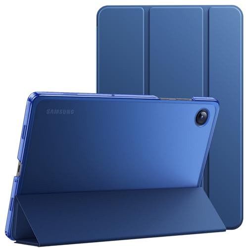 JETech Funda para Samsung Galaxy Tab A11 Plus, Marino | Trasera Translúcida Slim, Soporte Tríptico, Activación/Reposo Automático, Carcasa Protección Ligera Antigolpes