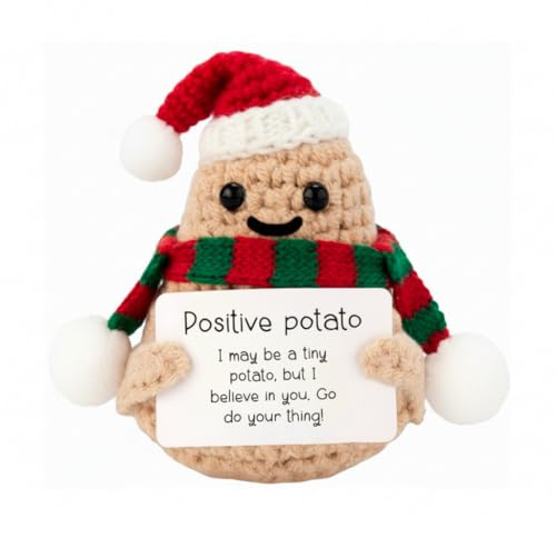 P I X I E Positive Potato Idea Regalo Natale | Mini Peluche - Regalo Originale per Natale - Pensiero per Donna, Sorella, Amica - Ideale per Secret Santa