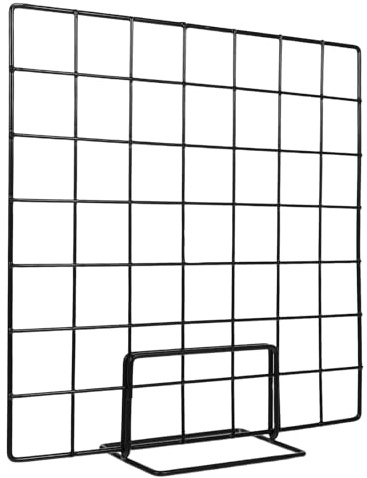 SHINEOFI Tisch Gitterpaneel aus Metall 35X35cm Metallgitter Präsentationsständer mit Sockel Schmuck und Foto Organizer für Verkaufsstände Kunsthandwerksmesse und Heimdekoration