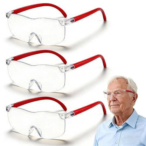 NANASUGUR 3 Stück Vergrößerungsbrille Lupenbrille Lupe-Set 500%, 1000%, 1600% – Antiblaues Licht Lupe, für Brillenträger Senioren mit Lupe zum Lesen Nähen Detailarbeit Reparaturen