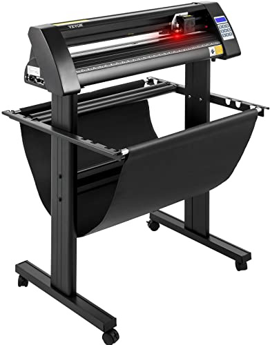 VEVOR Vinyl Schneideplotter 720 mm Folienschneider Schnittgeschwindigkeit 800 mm/s Max. Schnittstärke 3 mm LCD-Anzeige Schrittmotor Schneide Druck Plotter Halbautomatisch 19,7 kg 375mm Cutter Schwarz