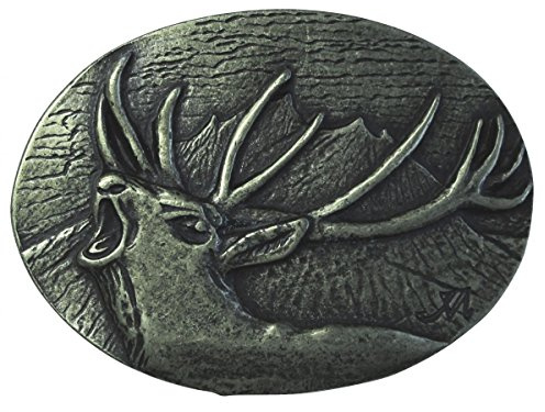 BELTINGER Gürtelschnalle Hirsch 4,0 cm | Buckle Wechselschließe Gürtelschließe 40mm Massiv | für Jagd-Outfit | Wechselgürtel bis 4cm