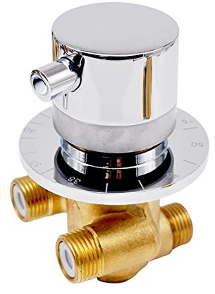 2/3/4/5 utgång mässing termostatisk duschkran delad typ termostatkontrollventil för dusch ångrum dusch kolumpanel, mässingspatron, G1/2 tum vattenblandningsventil (termostatventil)