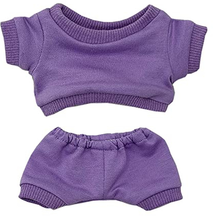 niannyyhouse 20 cm große Plüschpuppenkleidung, Sportbekleidung, Anzüge, Sweatshirts, Hosen, Puppenverkleidungen (lila, 20 cm)