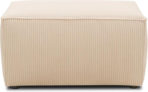 DOMO. collection Hocker Portland, Polsterhocker, Cord Creme
