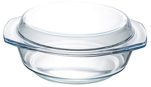 ABOOFAN Bol De Vidrio Templado Transparente Con Tapa Resistente Al Horno y Microondas Recipiente Redondo Para Almacenamiento y Servicio De Alimentos Apto Para Cocina Al Vapor y Uso Domésti