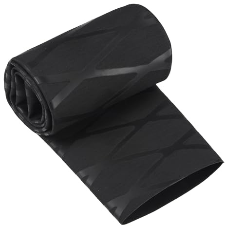 Tubo de envoltura termorretráctil Unifizz para empuñaduras de caña de pescar, 45 mm de diámetro, 73 mm de ancho plano, tubo retráctil 2:1, funda para cables, 1,6 pies - Negro