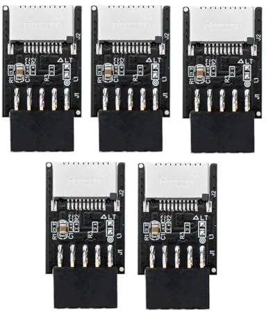 Suoumwa 5 Stück USB-Frontpanel-Adapter Typ E-Buchse auf USB 2.0 9-Polige Buchse, Adapter-Header für Computer-Motherboard H8WD, Langlebig, Einfach zu Verwenden