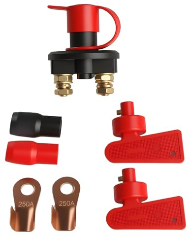Desconectador de Bateria Coche 12V 24V, Interruptor de Desconexión de Batería, Interruptores de Aislamiento de Batería, Desconectador Bateria Moto Coche Barcos Camiones