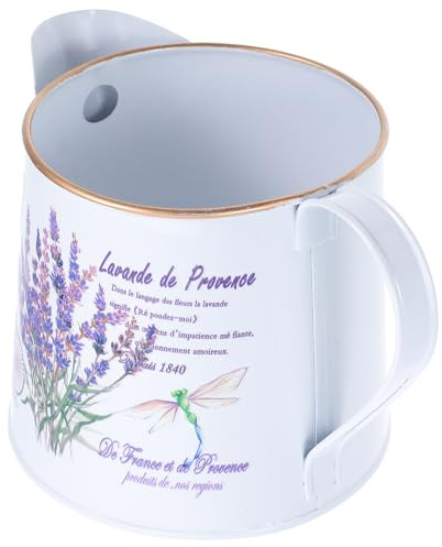DECORNIJIA Innaffiatoio in Decorativo con Lavanda Vaso Vintage per Fiori e Giardino Contenitore per Interni ed Esterni Design Francese Dimensioni Piccole
