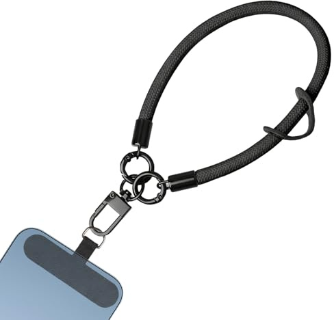 Correa para teléfono – Pulsera ajustable para smartphone con pestañas de sujeción | Cordón de muñeca para teléfono | Correa ligera segura ideal para salidas diarias, viajes cortos, viajes, correr