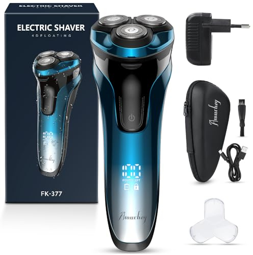 Rasoio elettrico da uomo con batteria da 270 min [2026 New] Rasoio Elettrico Wet & Dry per uomini, rasoio elettrico con tagliabarba pieghevole, caricatore e custodia da viaggio