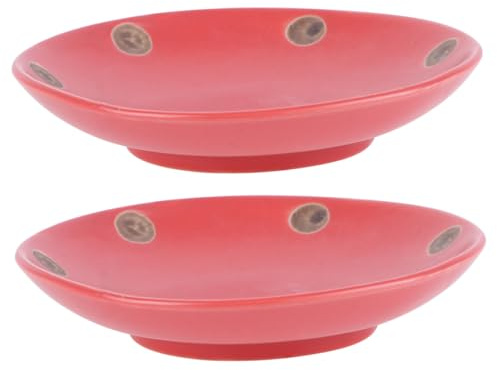 EPIGEIST Vassoio Portavaso in Ceramica Spesso, Piatto Semplice per Vaso di Fiori da 11 Cm, Set 2 Pezzi, per Piante Grasse e Succulente, Protezione Anti-Perdita per Interno ed Stili Multipli