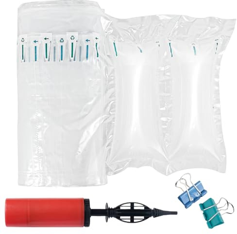 400 PACK Air Pillows for Shipping Supplies Box Filler Bubble Cushioning Alternative to Packing Peanuts for Size 3.54 x 7.87, with Air Pump, Fragile Stickers, Suitable for small transport