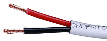 Monoprice 102820 - Cable de cobre puro sin oxígeno para altavoz de cobre puro sin oxígeno, 14 AWG, clasificación CL2, 102820, color blanco
