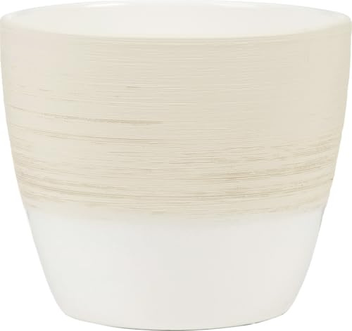 Scheurich 950 Blumentopf aus Keramik, Creme, Ø 19 cm, H 17.5 cm
