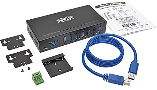 Tripp Lite 7-Port USB 3.0 SuperSpeed Hub z dedykowaną 2A USB Charging iPad Tablet Metal - koncentrator (koncentrator) - 7 x SuperSpeed USB 3.0 - Montaż na szynie DIN, uchwyt ścienny