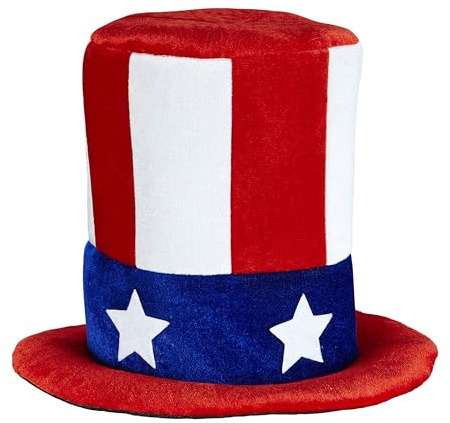 WIDMANN WDM03586 - Costume Per Adulti Cilindro Mr. America, Bianco, Taglia Unica