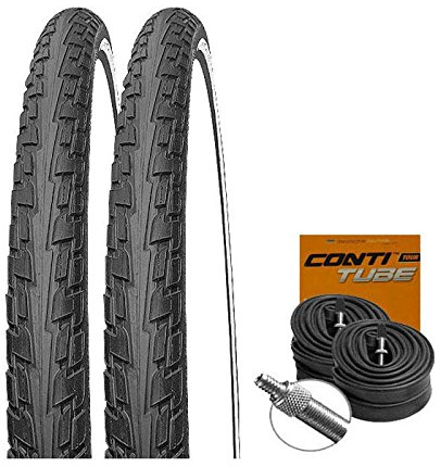 Set: 2 x Continental Fahrrad Reifen Ride Tour Reflex 42-622 / 28x1.60 + Conti SCHLÄUCHE Dunlopventil
