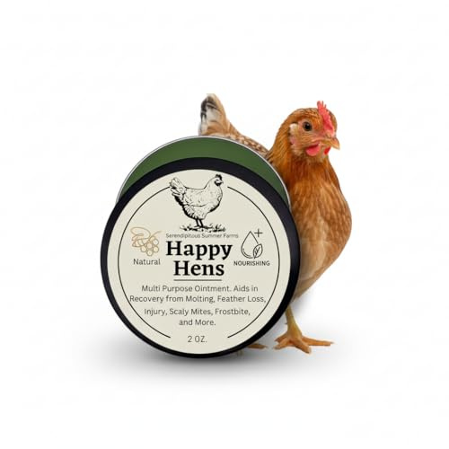 SSF Organics Happy Hens- All Purpose First Aid Poultry Balm. Organic Healing Ointment for Pecking Wounds/Sores, Frostbite, Mites, and Molting. Concentrated Hen Healer Ointment. Made in the U.S.A.