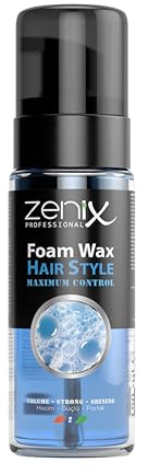 Zenix Foam Wax Volumen 150ml | Styling Schaum für Männer | Haarprodukt mit Starkem Halt | Stylingprodukt für Struktur, Volumen & Glanz | Schaum Wax | Haar-Mousse Herren | Frischer Duft