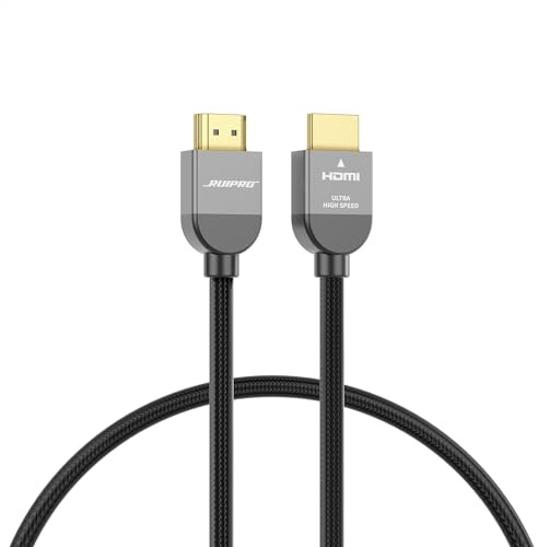 RUIPRO Câble HDMI 2.1 Ultra High Speed 48Gbps, 8K60, 4K120, HDR/eARC, 1 m | Idéal pour le gaming, le home cinéma et la 8K, avec PS5, Xbox Series X, PC, TV, projecteurs et amplificateurs AV
