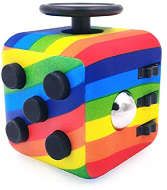 FIDGETARIAN Cubo Antiestres Niños Adultos - Fidget Toy Anti Estrés - Juguetes Antiestres con 6 Módulos Relajantes - Figet Toys Juguetes para Adultos Adolescentes y Niños - Arcoíris