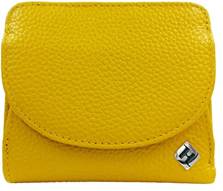 Kleines Portmonee Damen, Reise Geldbörse, viele Fächer, Leder gelb, RFID Blocker, Münzfach groß | Wiener Schachtel, Portemonnaie Geldbeutel Brieftasche Damengeldbörse Damenportemonnaie Damengeldbeutel
