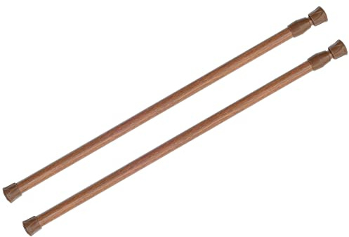 KXLife 2 Pack Spring Tension Curtain Rod for Window 28 to 48 Inch, Adjustable Expandable Small Curtain Tension Rods No Drill for Kitchen, Bathroom, Doorway, Cupboard(Oak)