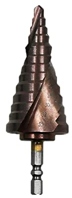 Industrial CO M35 Kobalt HSS Stufenbohrer Schnellarbeitsstahl Kegel Sechskantschaft Metallbohrer Werkzeugsatz Lochschneider für Edelstahl,6-35mm