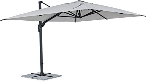 CAESAROO Ombrellone Rettangolare 4x3 m Austin con palo Laterale in Alluminio Antracite - Alluminio