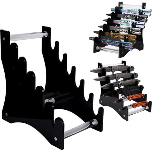 WANLIAN Messerhalter, Messerständer, Messervitrine, Sammelmesserständer, Messersammelständer, Taschenmesser und Taschenmesserdisplay für Cottage Home Decoration (Durchsichtig)