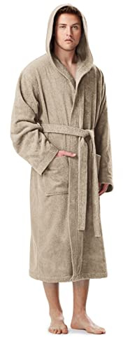 Badrock med huva för män | vaddlängd, Storlek män: S, Storlek unisex: S-M, Färg: Marinblå