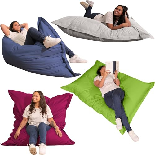 bananair Pouf Extérieur Imperméable Géant - Confortable, Polyvalent, Anti-UV, Déhoussable - Pouf XXL de Jardin - Gros Coussin Extérieur Garni de Mousse - 180 x 140 cm - Rouge