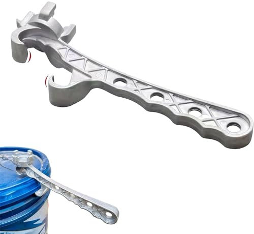 Muti-Function Metal Bucket Opener,5 Gallon Bucket Opener,Silver Buckets Lid Wrench,Metal Can Opener Lid Remover Tool for Buckets, Pails, Paint Can, Containers