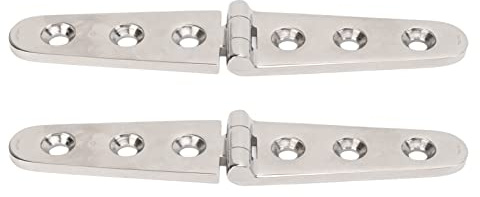 Counter Flap Hinges, 1 Pair Heavy Duty Strap Hinges Stainless Steel Marine Boat Flush Door Hinges Folding Flip Top Hinges Hardware for Door Gate Shed Barn